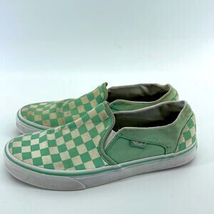 Vans checkered slip on flat loafer shoes sz 9